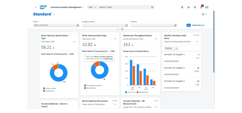 SAP Inventory management interface