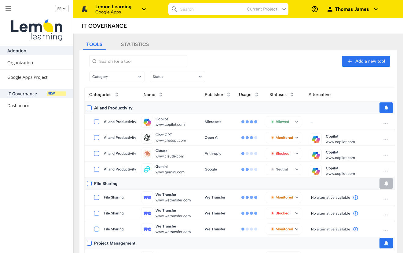 Shadow IT - gérer les notifications Shadow IT - gérer les notifications
