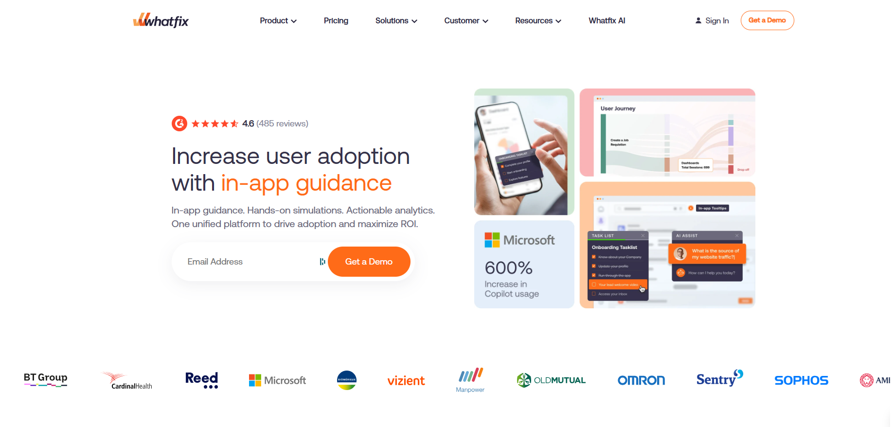 Whatfix homepage