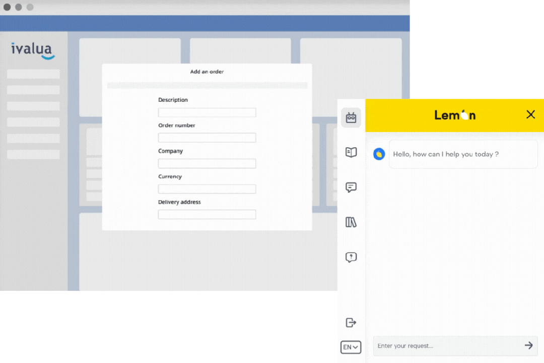 Lemon Adoption — in-app guide running on a live Ivalua screen