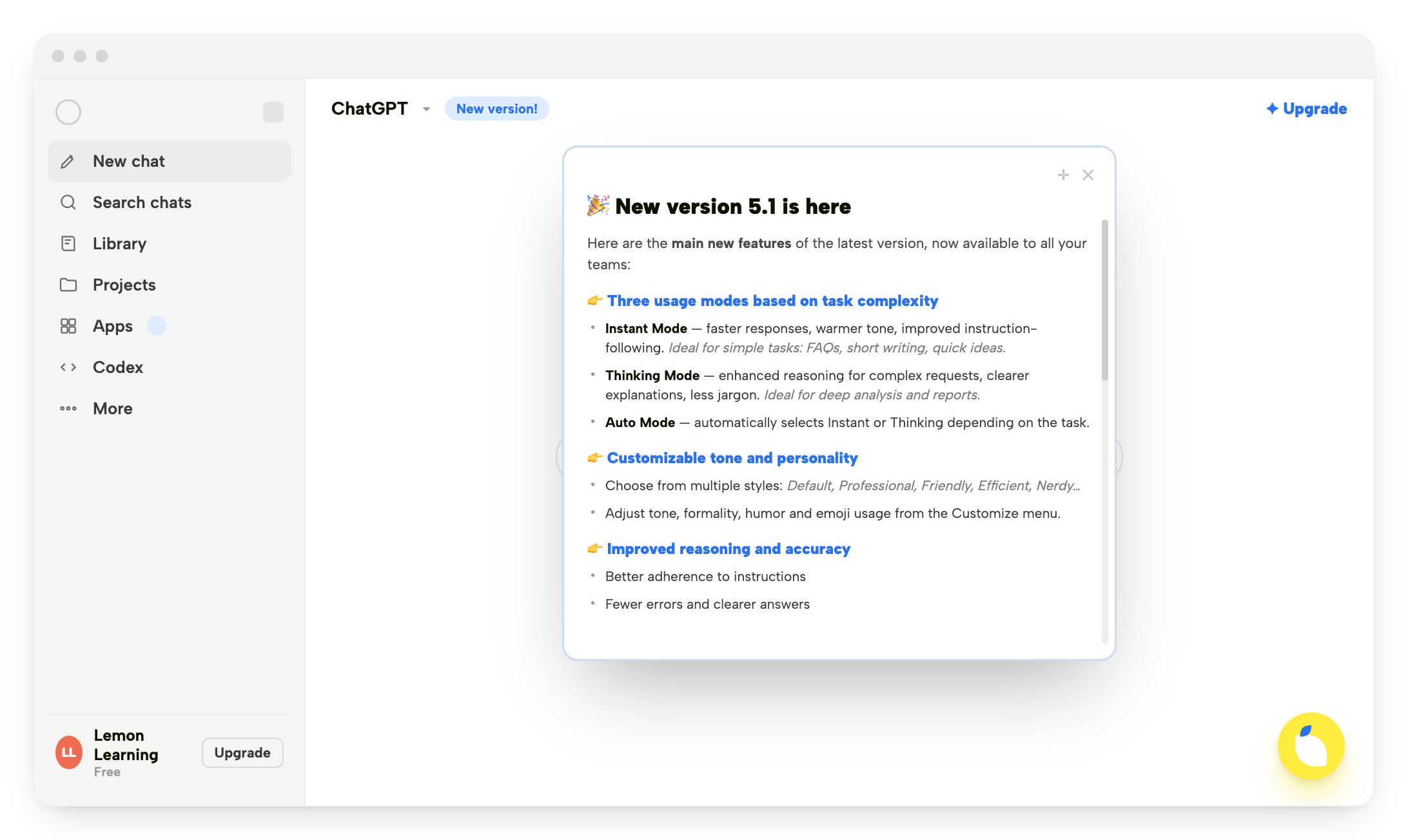 Lemon Adoption — push notification and in-app announcement