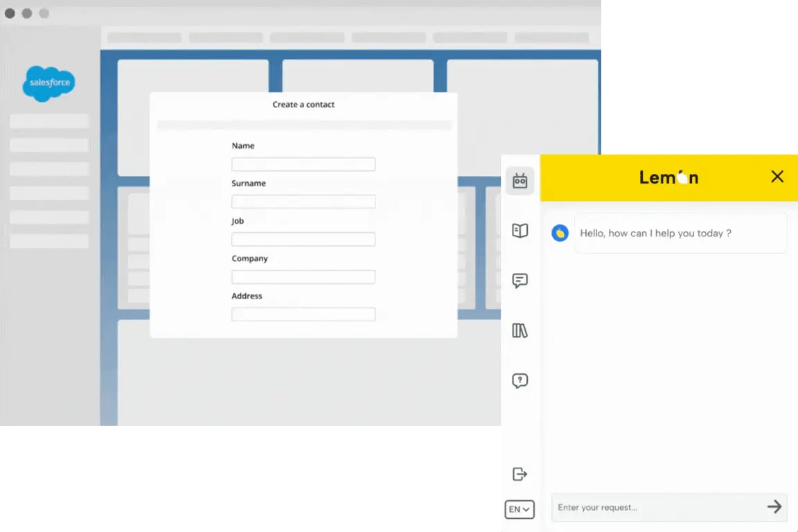 Lemon Adoption — in-app guide running on a live application