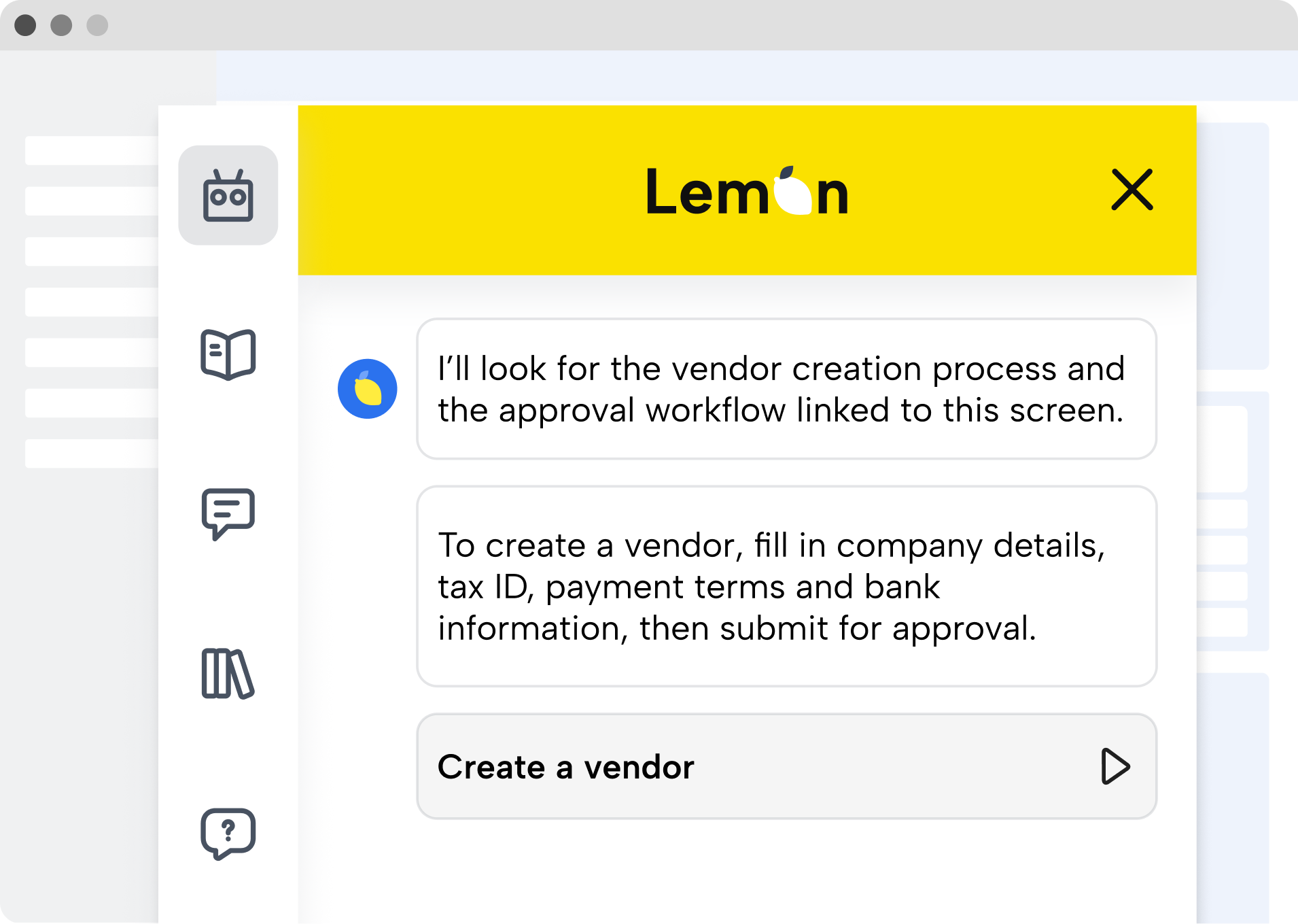 The AI Assistant delivering an answer and launching a guide