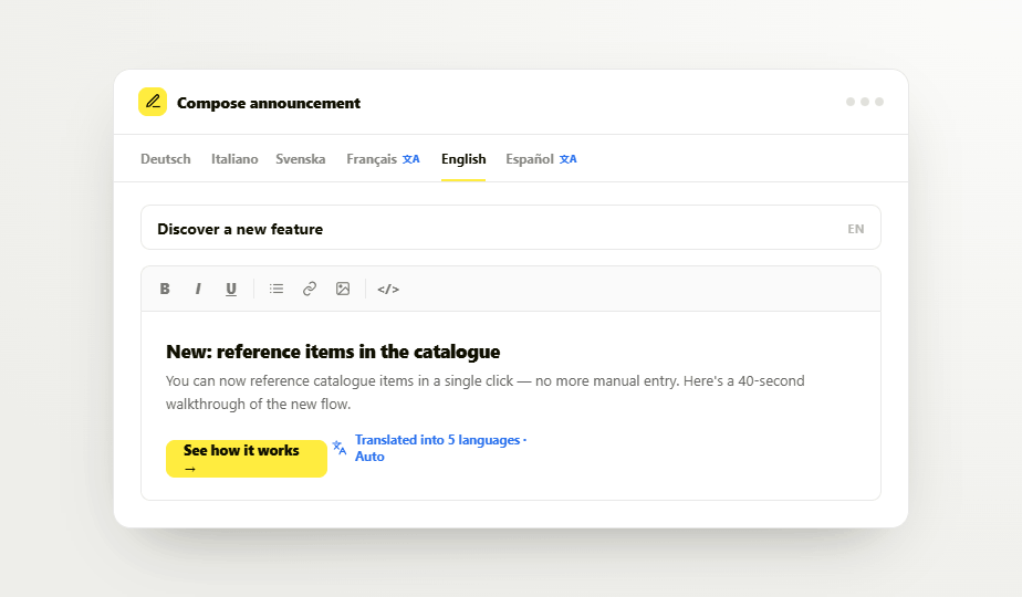 Compose the announcement content