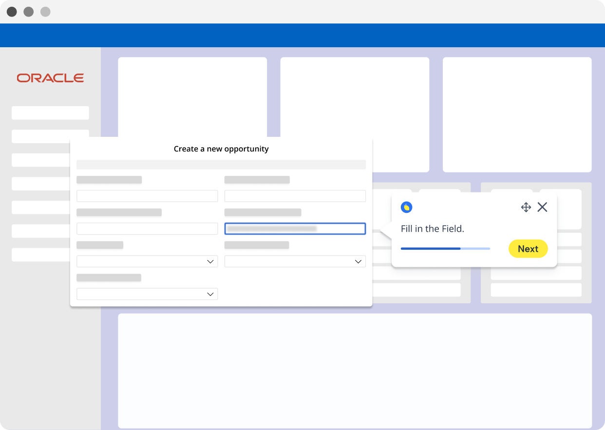 Lemon interactive guide running step by step inside Oracle