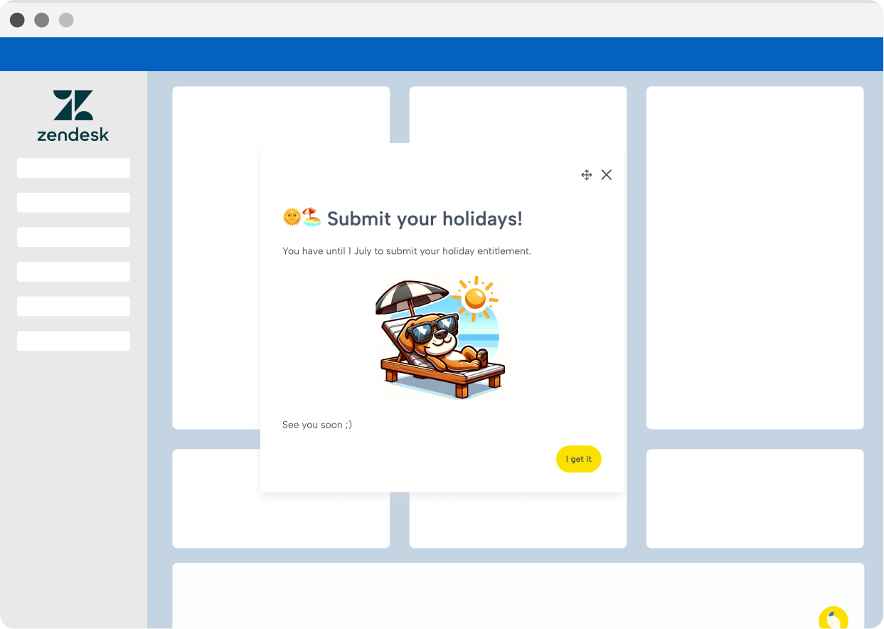 Lemon push notification announcing a Zendesk AI feature rollout
